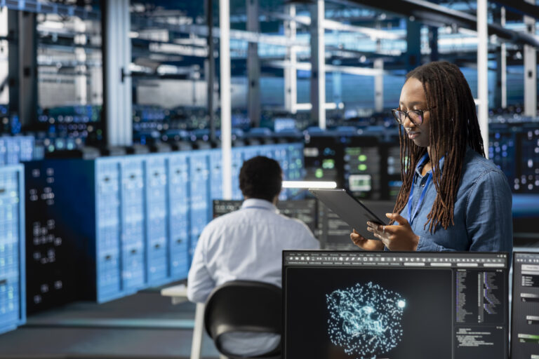 data center engineer uses ai visualization tool tablet scaled